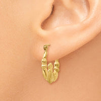 Thumbnail for 14k Polished and Satin Claddagh Hoop Earrings