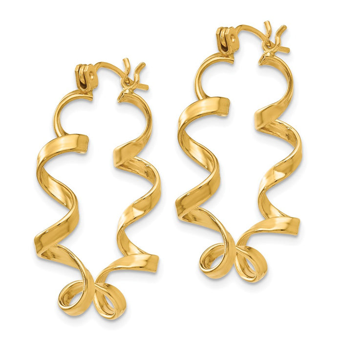 14k Fancy Spiral Hoop Earrings