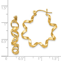 Thumbnail for 14k Fancy Spiral Hoop Earrings