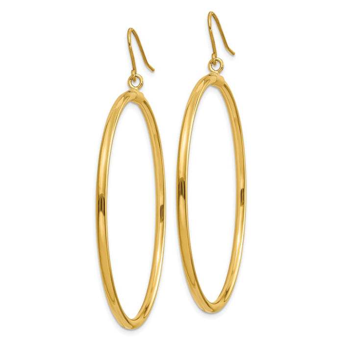 14k Tube Hoop Dangle Earrings