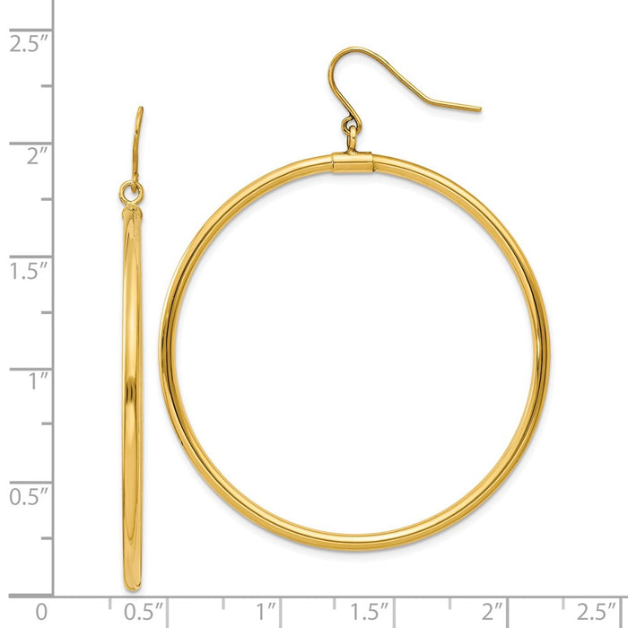 14k Tube Hoop Dangle Earrings