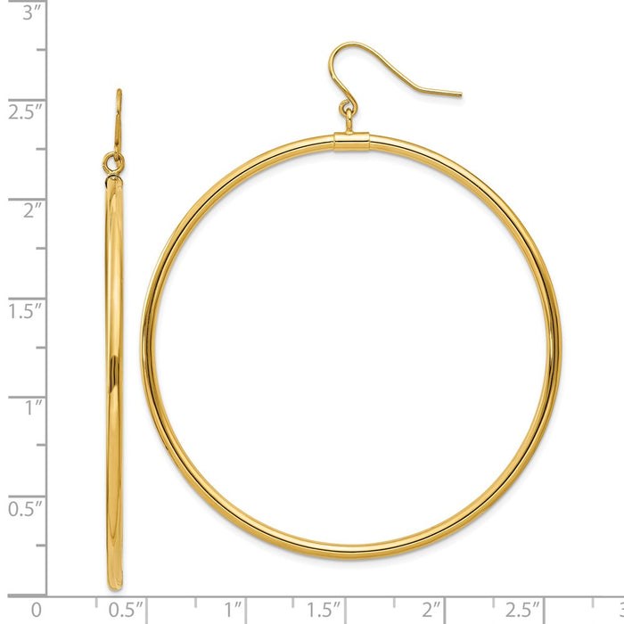 14k Tube Hoop Dangle Earrings