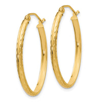 Thumbnail for 14k Lightweight Diamond-cut Oval Hoop Earrings