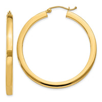 Thumbnail for 14k 3mm Polished Square Hoop Earrings