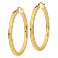 Thumbnail for 14k 3mm Polished Square Hoop Earrings
