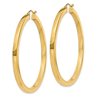 Thumbnail for 14k 3mm Polished Square Hoop Earrings