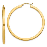 Thumbnail for 14k 3mm Polished Square Hoop Earrings