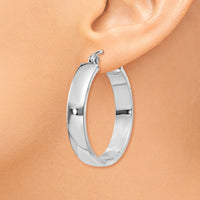 Thumbnail for 14k White Gold Polished Hoop Earring