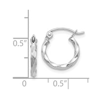 Thumbnail for 14k WG Twist Polished Hoop Earring