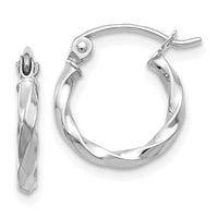 Thumbnail for 14k WG Twist Polished Hoop Earring