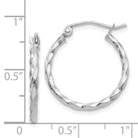 Thumbnail for 14k WG Twist Polished Hoop Earring