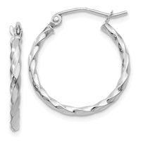 Thumbnail for 14k WG Twist Polished Hoop Earring