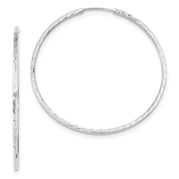 Thumbnail for 14k Diamond-cut Square Tube Endless Hoop Earrings