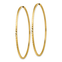 Thumbnail for 14k Diamond-cut Square Tube Endless Hoop Earrings