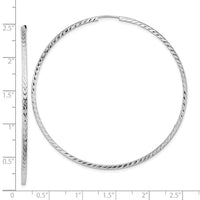 Thumbnail for 14k Diamond-cut Square Tube Endless Hoop Earrings