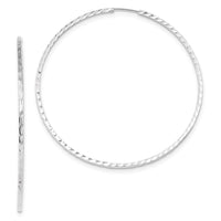 Thumbnail for 14k Diamond-cut Square Tube Endless Hoop Earrings