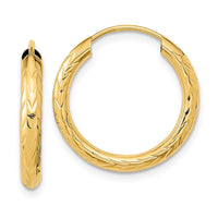 Thumbnail for 14k Polished & D/C Endless Hoop Earrings