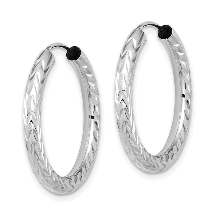 14k Polished & D/C Endless Hoop Earrings