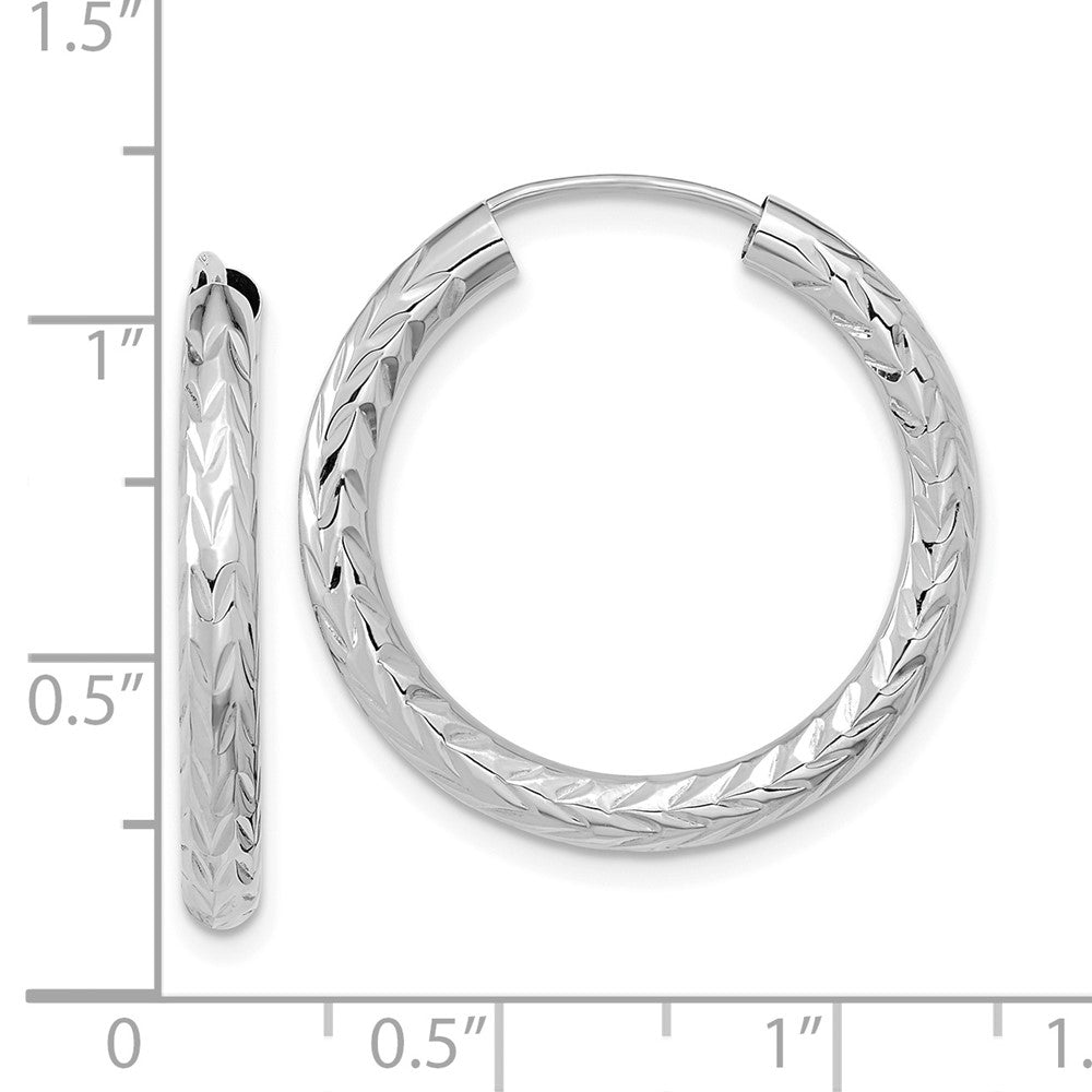 14k Polished & D/C Endless Hoop Earrings