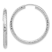 Thumbnail for 14k Polished & D/C Endless Hoop Earrings