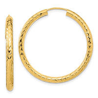 Thumbnail for 14k Polished & D/C Endless Hoop Earrings