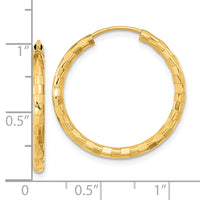 Thumbnail for 14k Gold Polished Faceted 2.5mm Hoop Earrings
