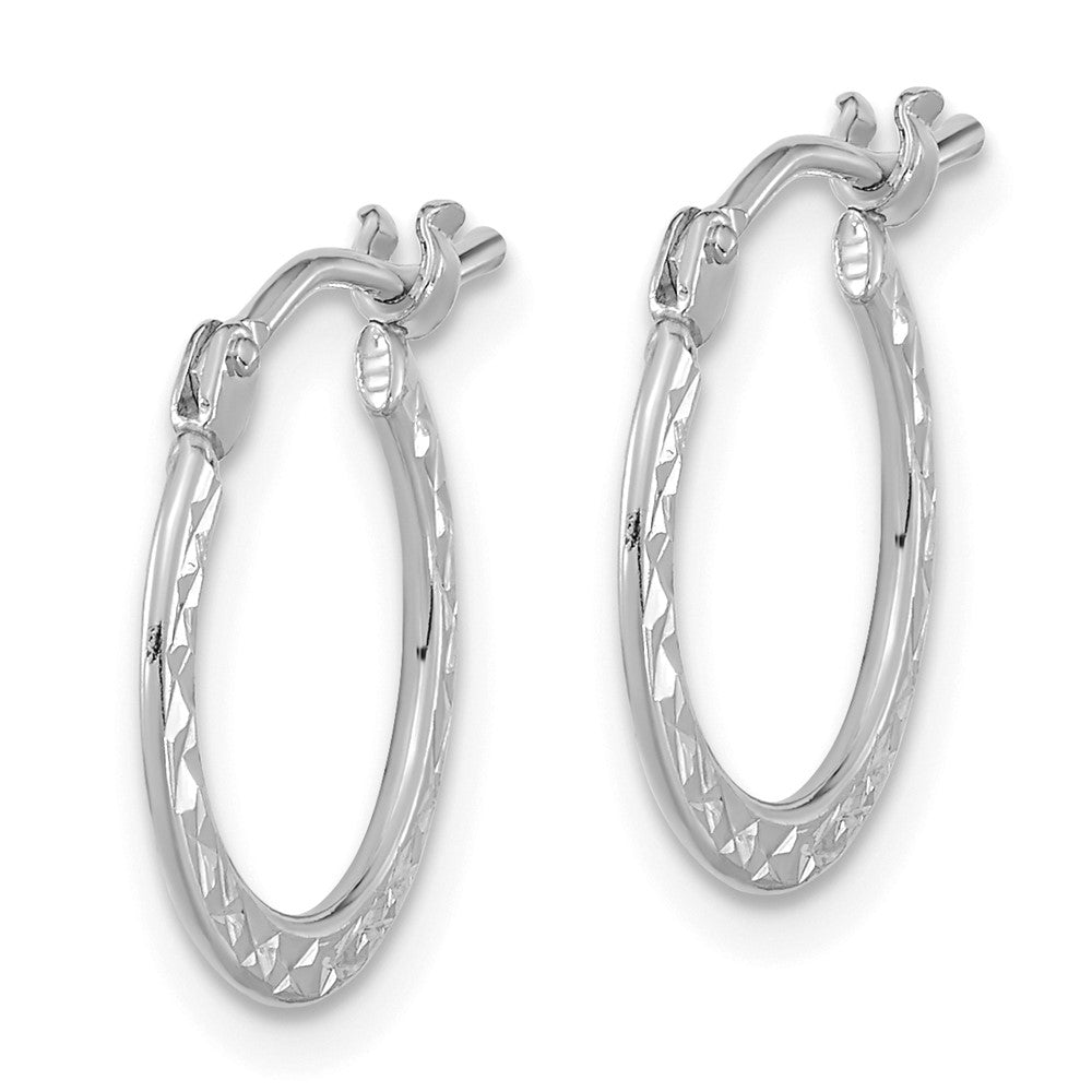 14k Gold Polished and Diamond-cut Hoop Earrings