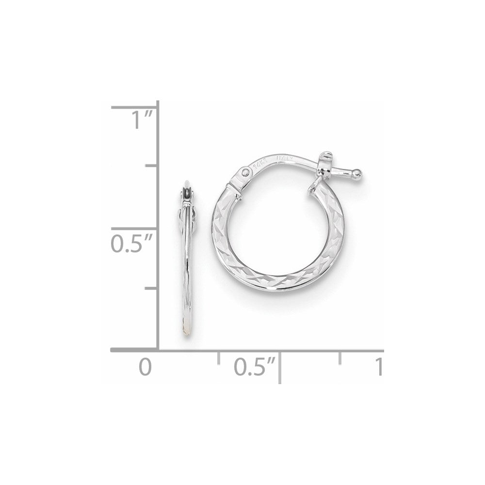 14k Gold Polished and Diamond-cut Hoop Earrings