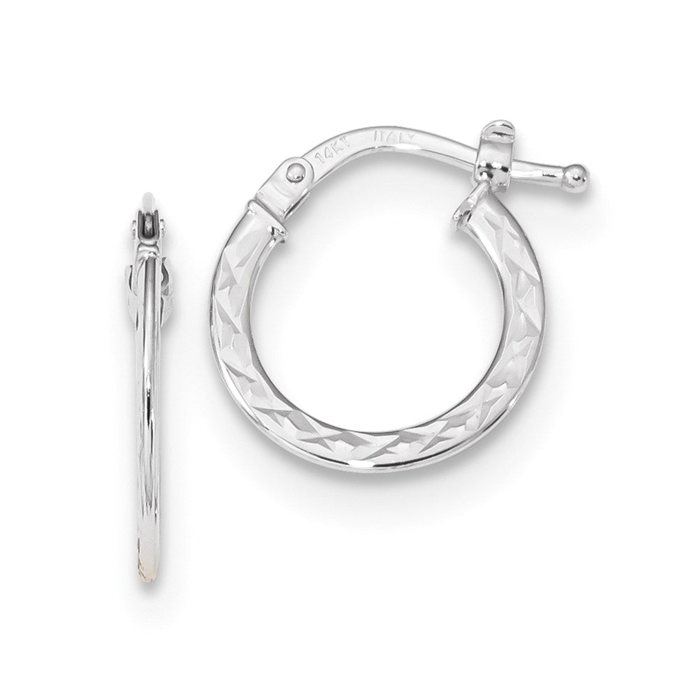 14k Gold Polished and Diamond-cut Hoop Earrings