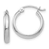 Thumbnail for 14k White Gold Round Tube Hoop Earrings