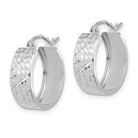 Thumbnail for 14k Diamond-cut Hoop Earrings