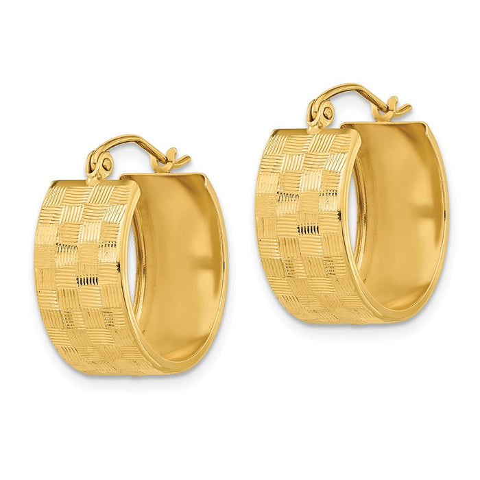 14k Diamond-cut Hoop Earrings