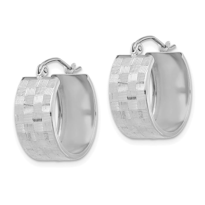 14k Diamond-cut Hoop Earrings