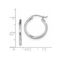 Thumbnail for 14k Satin Diamond-cut Square Tube Hoop Earrings