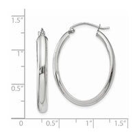 Thumbnail for 14k White Gold Polished 3.75mm Oval Tube Hoop Earrings