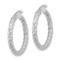 Thumbnail for 14k Gold Polished 3mm Twisted Hoop Earrings
