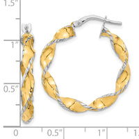 Thumbnail for 14k Two Tone Twisted Hoops
