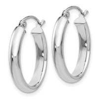 Thumbnail for 14k White Gold Polished 3.75mm Oval Tube Hoop Earrings