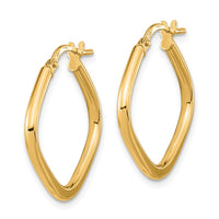 Thumbnail for 14k Rose Gold Polished Square Hoops