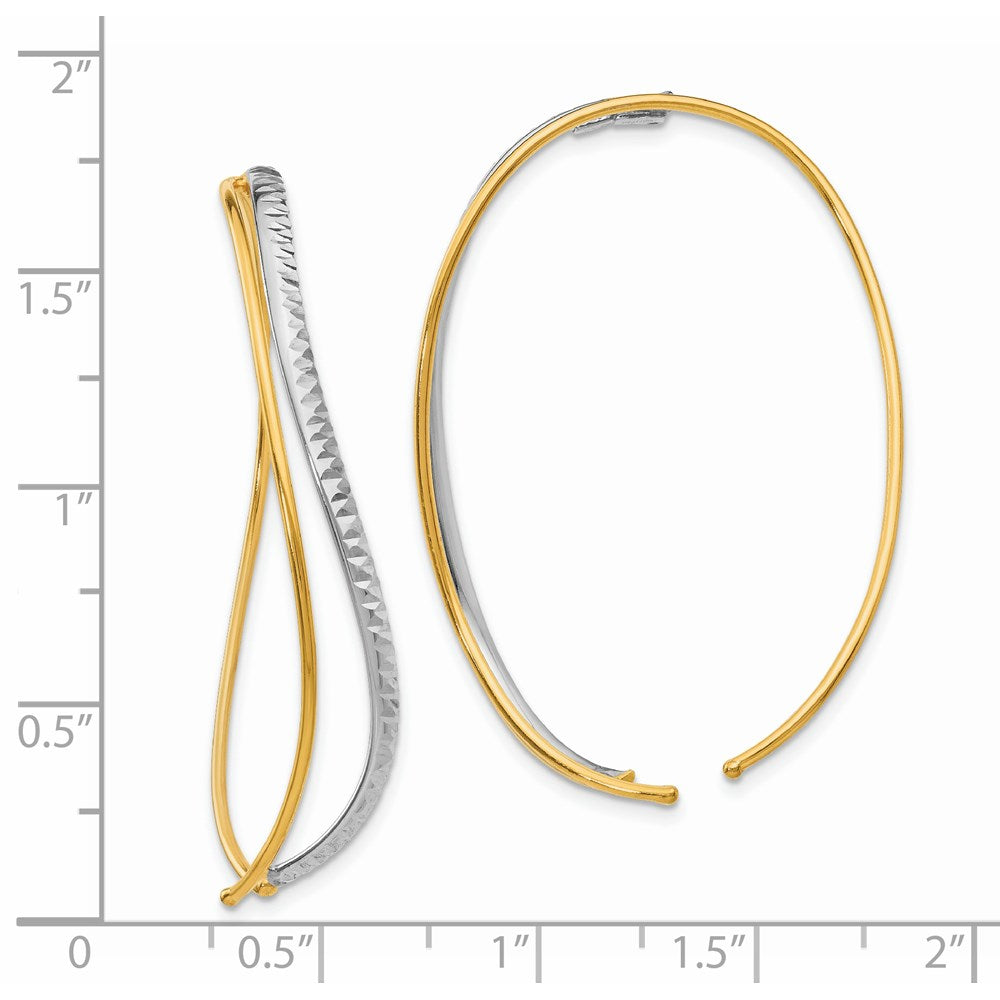 14k Two-Tone Diamond-cut and Polished Threaders