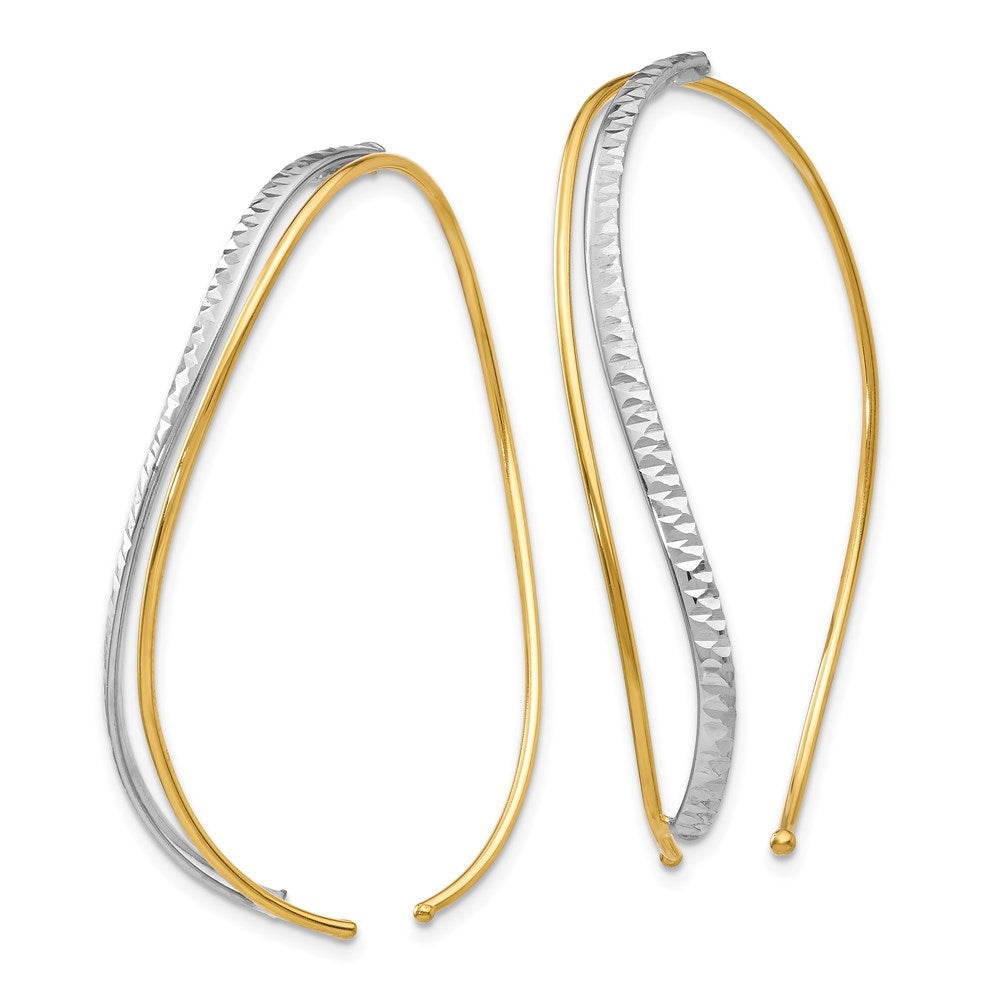 14k Two-Tone Diamond-cut and Polished Threaders