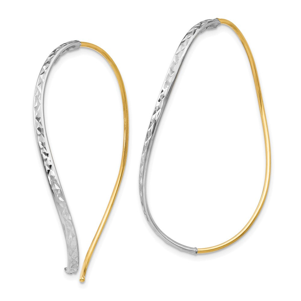 14k Two-Tone Diamond-cut and Polished Threaders