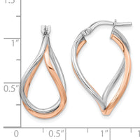 Thumbnail for 14k Yellow Gold w/White Rhodium and Rose Gold-plated Swirl Hoops