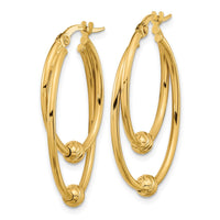 Thumbnail for 14k Gold Polished Diamond Cut Hoop Earrings