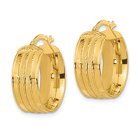 Thumbnail for 14k Polished Satin Hoop Earrings