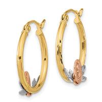 Thumbnail for 14K Tri-color Guadalupe Hoop Earrings