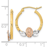Thumbnail for 14K Tri-color Guadalupe Hoop Earrings
