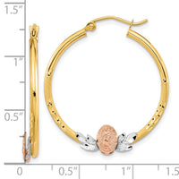 Thumbnail for 14K Tri-color Guadalupe Hoop Earrings