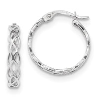 Thumbnail for 14k Gold Polished Intertwined Filigree Hoop Earrings