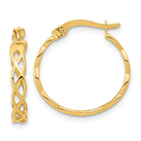 Thumbnail for 14k Gold Polished Intertwined Filigree Hoop Earrings